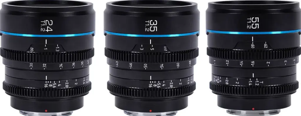 Set Night Walker t/1.2 S35 Cine Canon RF 24mm 35mm 55mm Nero