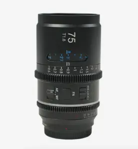 ASTRA 75MM T1.8 NIKON ZMOUNT BLUE FLARE 1.33X FULL FRAME AUTO FOCUS ANAMORPHIC CINE LENS