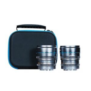 SIRUI NIGHTWALKER 16MM/ 75MM T1.2 S35 CINE 2LENS SET EMOUNT METAL GREY CUSTOMISE PROTECTIVE CASE INCLUDED