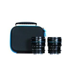 SIRUI NIGHTWALKER 16MM/ 75MM T1.2 S35 CINE 2LENS SET XMOUNT BLACK CUSTOMISE PROTECTIVE CASE INCLUDED