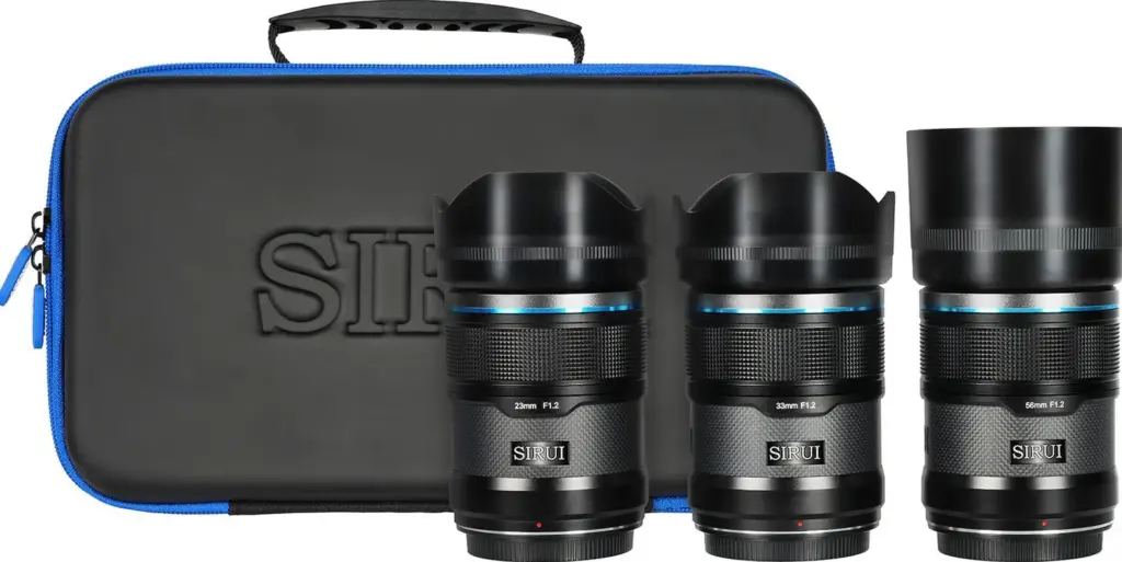 Set Sniper APSC AF Sony EMount f/1.2 23mm 33mm 55mm Nero