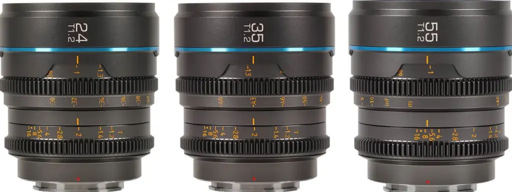Set Night Walker t/1.2 S35 Cine Micro 4/3 24mm 35mm 55mm Metal Gray