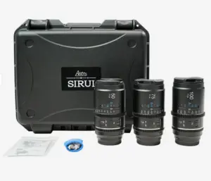 SIRUI ASTRA KIT 50MM 75MM 100MM T1.8 PANASONIC LMOUNT WHITE FLARE 1.33X FULL FRAME AUTO FOCUS ANAMORPHIC CINE LENS