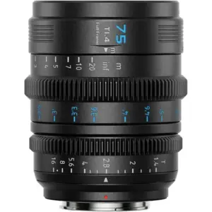 VISION PRIME T1.4 FULLFRAME CINE LENS 75MM BLACK NATIVE EMOUNT BLACK COLOR Z/RF/L MOUNT ADAPTER